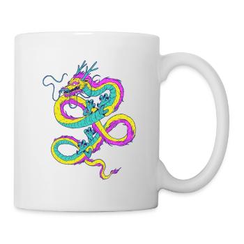 Pansexuel Dragon Pan Pride Drapeau Pansexualité - Mug blanc - blanc - Droite