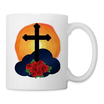 sterben Tod Kreuz Auferstehung Jenseits Jesus - Tasse - Weiß - Rechts