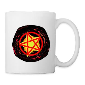 Satan Teufel Pentagramm Hölle Tod Ritual Okkult - Tasse - Weiß - Rechts