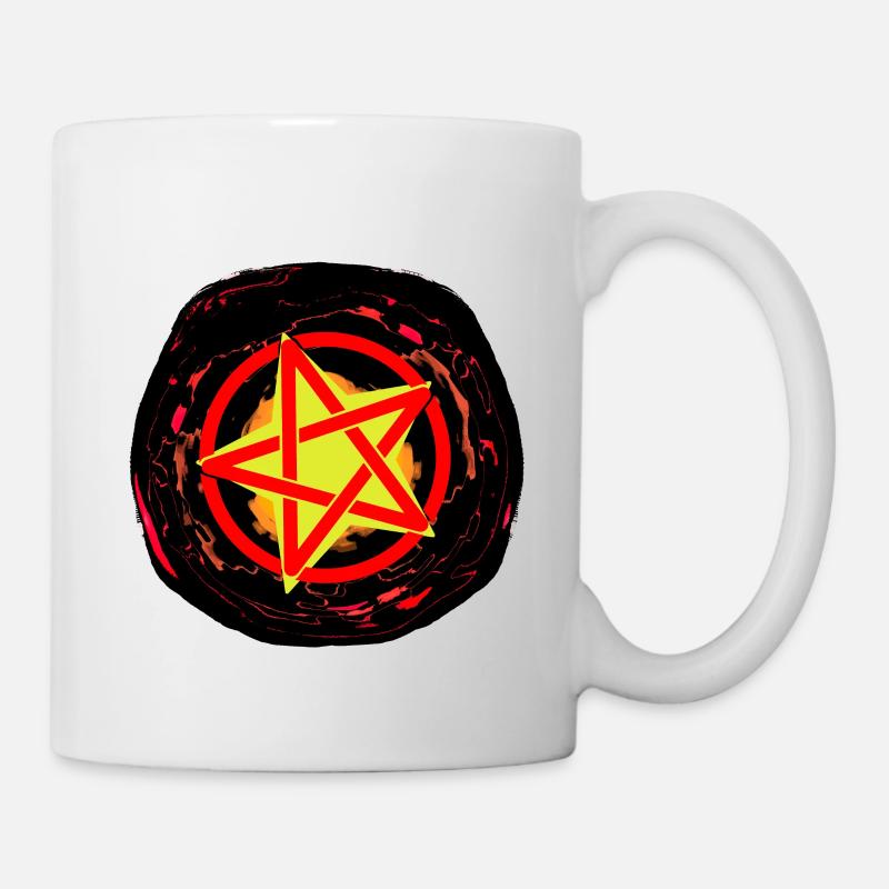 Satan Diable Pentagramme Enfer Rituel de Mort Occulte - Mug blanc - blanc