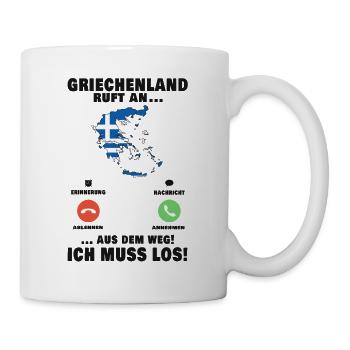 Griechenland Telefon Rhodos Urlaub Kreta Reise - Tasse - Weiß - Rechts