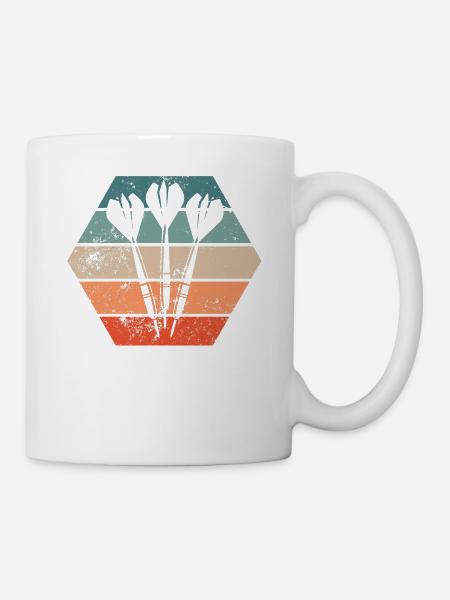 Dartpfeil Dart Darts Retro - Tasse - Weiß