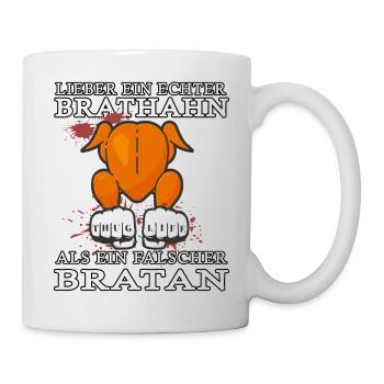 broiler best brathahn ddr falscher bratan bruder - Tasse - Weiß - Rechts