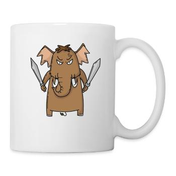 Mammut mit Schwert - Tasse - Weiß - Rechts
