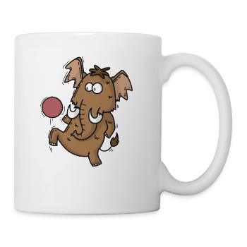 Mammut spielt Fußball - Tasse - Weiß - Rechts