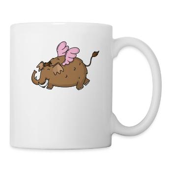 Mammut mit Engelsflügel - Tasse - Weiß - Rechts