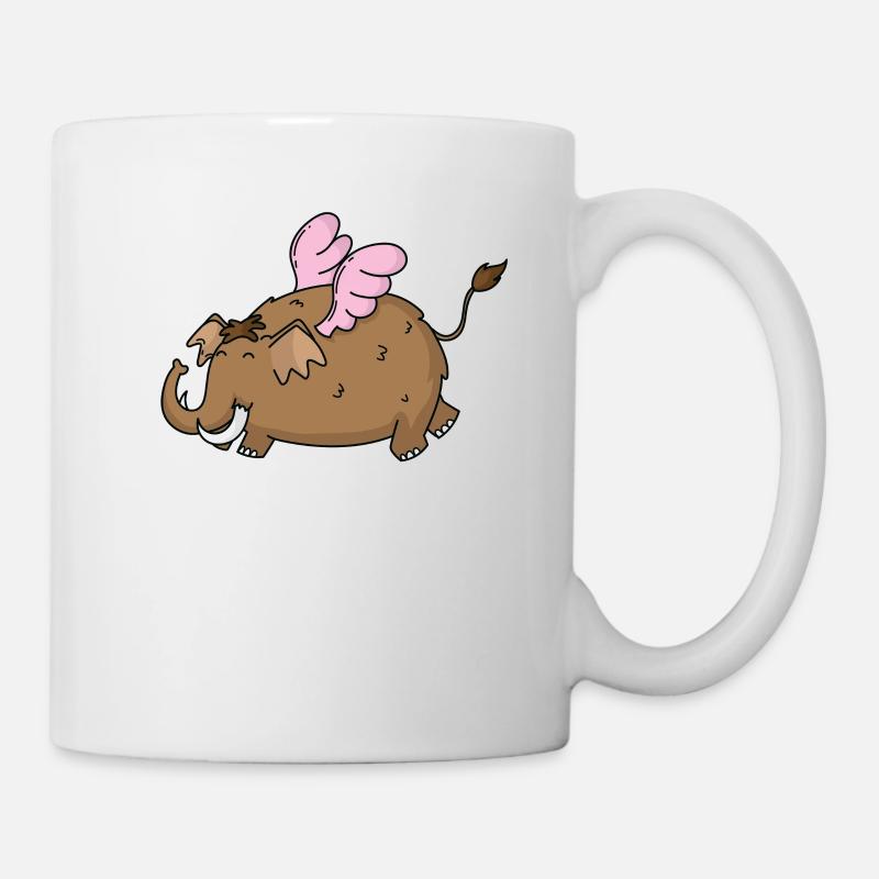 Mammouth avec ailes d’ange - Mug blanc - blanc