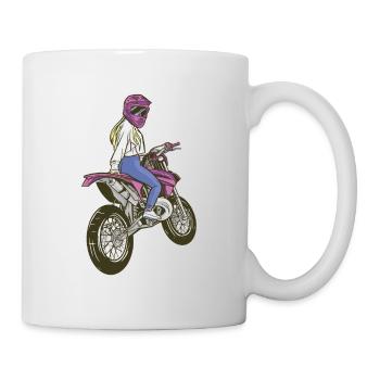 Motorcycle Bike Woman Girl Enduro Sexy Girl - Mug - white - Right
