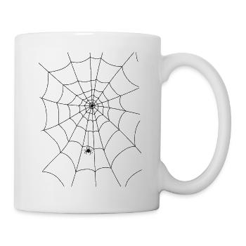 Spinnennetz, Spinne, Spinne im Netz - Tasse - Weiß - Rechts