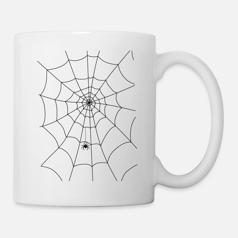 Spinnennetz, Spinne, Spinne im Netz - Tasse - Weiß