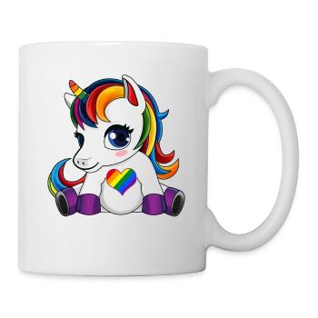 Licorne mignonne LGBTQ - Mug blanc - blanc - Droite