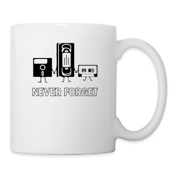 Never forget vintage rero floppy disk, casette, VH - Mug - white - Right