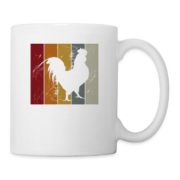 Huhn Hahn Hühner Hühnerstall Bauernhof Geschenk - Tasse - Weiß - Rechts