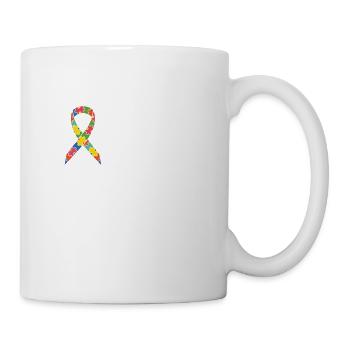 Autismus Bewusstsein Bunte Schleife Autist - Tasse - Weiß - Rechts