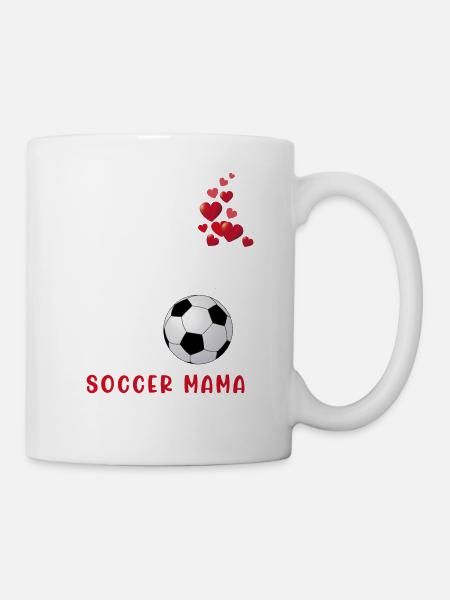 Mijn hart is op dat veld Soccer Mama Soccer Mom - Mok - wit
