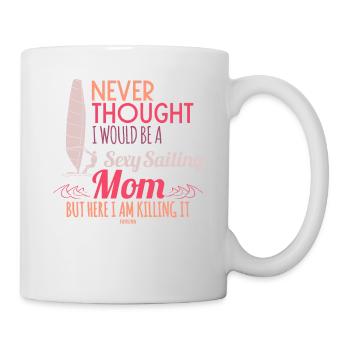 Segeln Surfen Mutter Muttertag Geschenk - Tasse - Weiß - Rechts