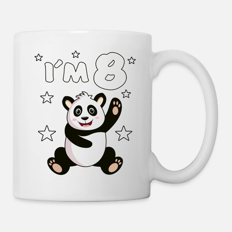 8 ans Panda anniversaire d’enfant Panda ours cadeau - Mug blanc - blanc