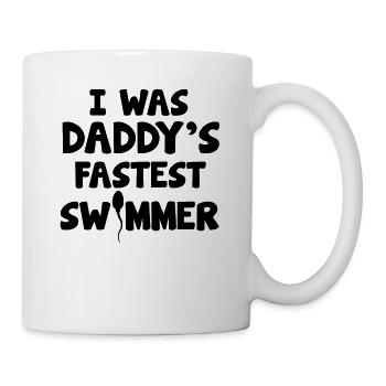 I Was Daddy's Fastest Swimmer Baby Bodysuit - Mug - white - Right