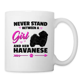 Mädchen mit Havaneser lustiger Haushund Spruch - Tasse - Weiß - Rechts