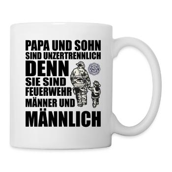 Feuerwehr Papa - Tasse - Weiß - Rechts