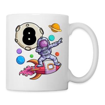Dabbing Astronaut 8 Yrs Old Birthday Boy Space 8th - Mug - white - Right
