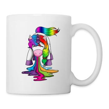 Licorne vomit créatures mythiques arc-en-ciel - Mug blanc - blanc - Droite
