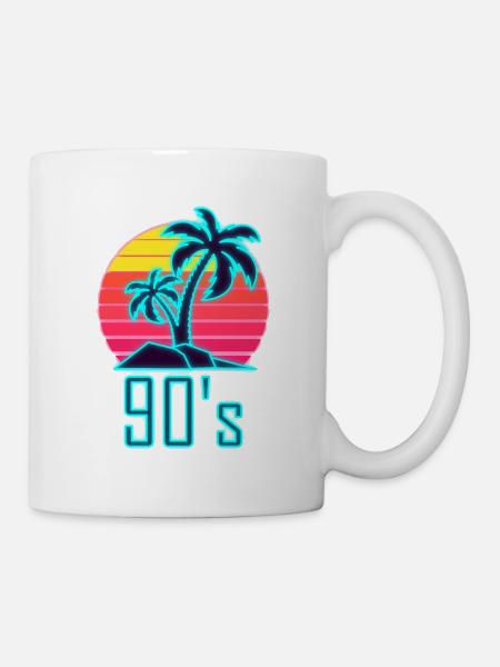 90er Mottoparty 90er Outfit 90er Retro 90er Jahre - Tasse - Weiß