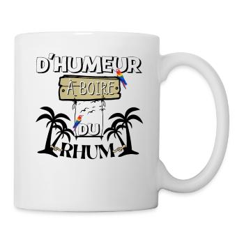 D' HUMEUR À BOIRE DU RHUM idée cadeau humour apéro - Mug blanc - blanc - Droite