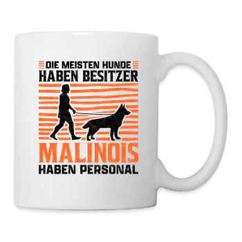 Malinois haben Personal lustiger Schäferhund - Tasse - Weiß - Rechts