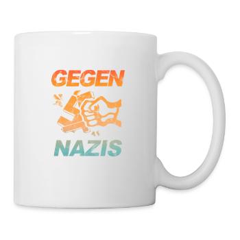Against Nazis - FCK NZS - Against Right - Vintage - Mug - white - Right