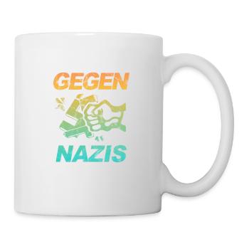 Against Nazis - FCK NZS - Against Right - Vintage - Mug - white - Right