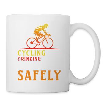 Cycling and Drinking is okay - Mug blanc - blanc - Droite