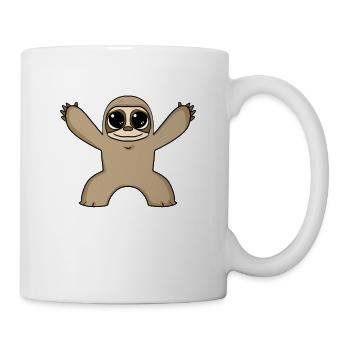 Baby Faultier Umarmung - Tasse - Weiß - Rechts