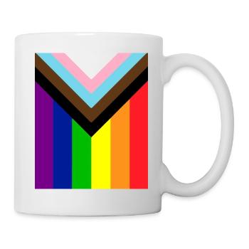 Regenbogen-Flagge Gay Pride LGBT - Tasse - Weiß - Rechts
