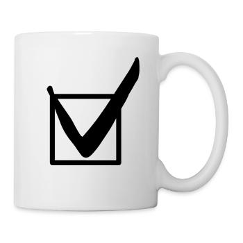 Symbol Häkchen Geschenkidee - Tasse - Weiß - Rechts