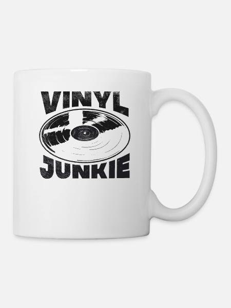 Vinyl Junkie Turntable Plattenspieler 33 RPM Musik - Tasse - Weiß