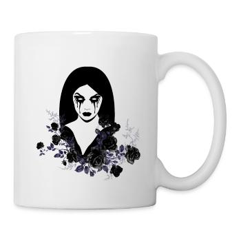 Night Gothic goth girl skull death skull punk - Mug - white - Right