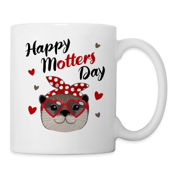 Drôle de loutre cadeau de la fête des mères Mama Marder - Mug blanc - blanc - Droite