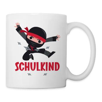 Schulkind 2021 1. Klasse Einschulung Ninja Ninjas - Tasse - Weiß - Rechts