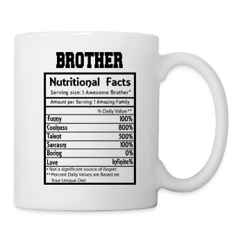 Brother Nutritional Facts Funny - Mug - white - Right