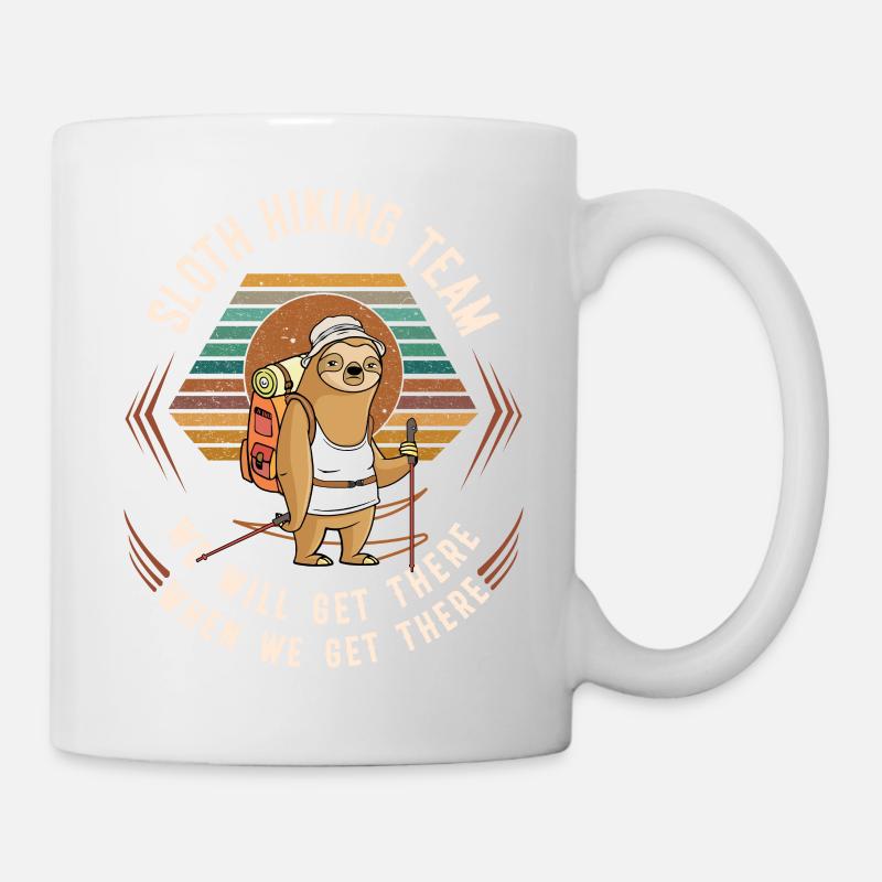 funny Sloth Hiking Team We Will Get Get - Mug blanc - blanc