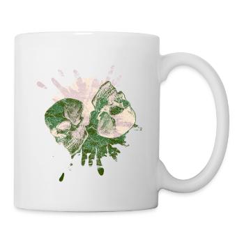 Totenkopf Skull, Yin und Yang Skull, Yin-Yang - Tasse - Weiß - Rechts