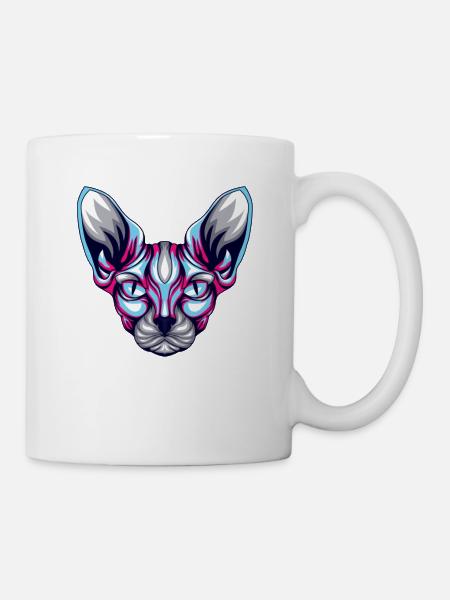 Sphinx Katze Haustier süße haarlose Sphynx Katze - Tasse - Weiß