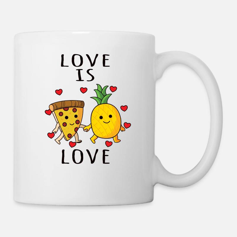 Pizza Hawaii Pineapple Pizza Food - Mug - white