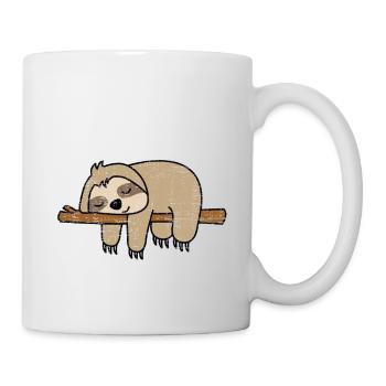 Faultier Schlafshirt - Tasse - Weiß - Rechts