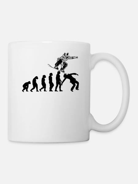 Snowboarding Snowboarders Evolution Snowboard - Mug blanc - blanc