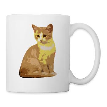 Katzen Katze - Tasse - Weiß - Rechts