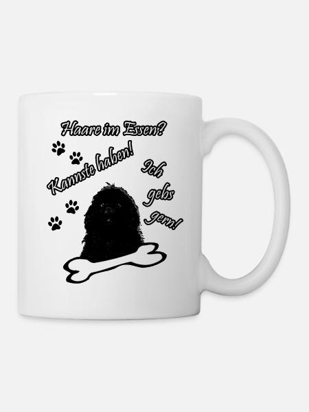 Neufundländer Hund Haare Im Essen - Tasse - Weiß