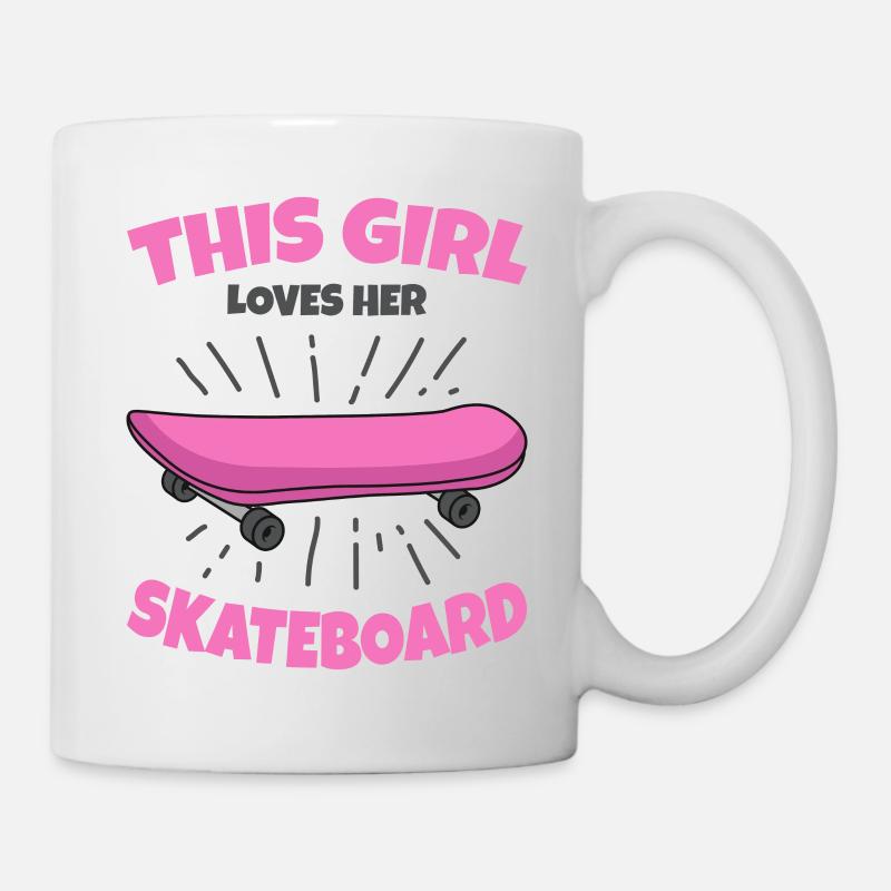 Skateboard filles - Mug blanc - blanc
