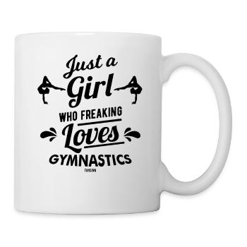 Girl loves sports gymnastic - Mug - white - Right